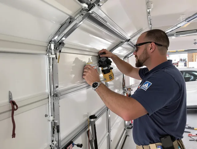 Chino Hills Garage Door Repair technician quieting a noisy garage door in Chino Hills