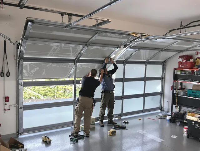 Chino Hills Garage Door Repair expert performing precise panel replacement on Chino Hills garage door