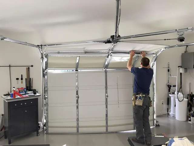 Chino Hills Garage Door Repair specialist performing precise section replacement on Chino Hills garage door