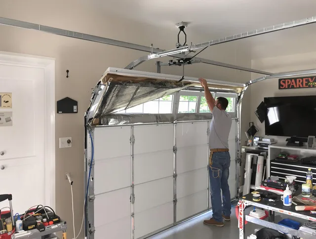 Garage door section replacement by Chino Hills Garage Door Repair in Chino Hills