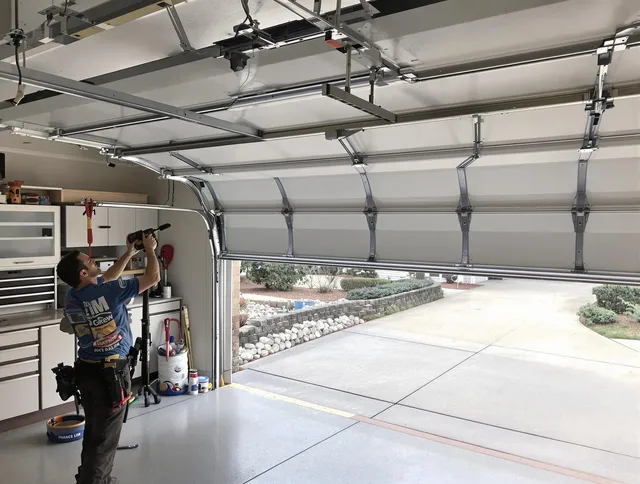 Garage door track repair service by Chino Hills Garage Door Repair in Chino Hills